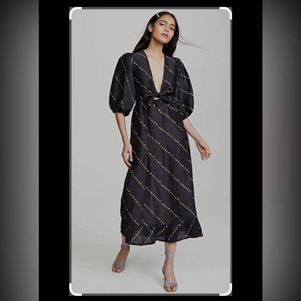 NWT Ganni tie front dress